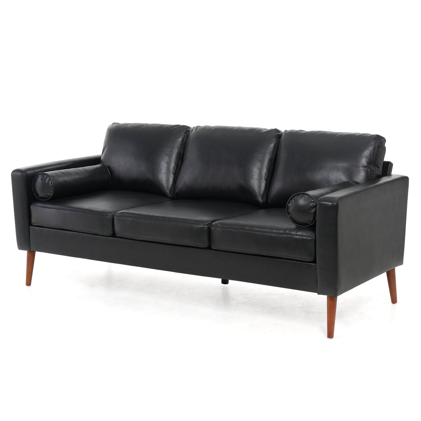 PU 3-seater Sofa with Iron Wood Structure