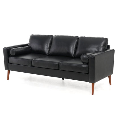 PU 3-seater Sofa with Iron Wood Structure