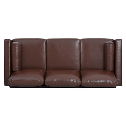 PU 3-seater Sofa with Iron Wood Structure