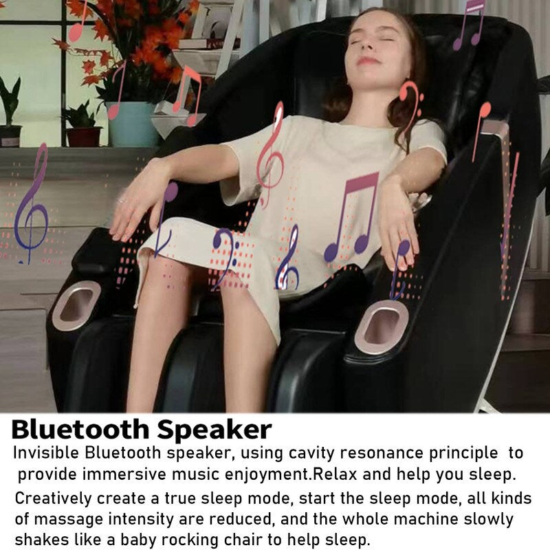 PU Leather 2D Motor Massage Chair, Space Saver Design, Track Sliding Zero Gravity Multifunction Massage Chair