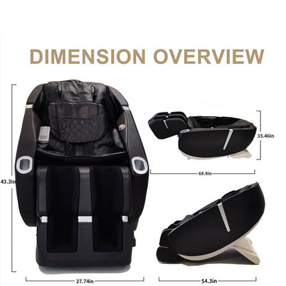 PU Leather 2D Motor Massage Chair, Space Saver Design, Track Sliding Zero Gravity Multifunction Massage Chair