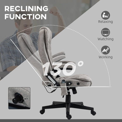 PU Leather 360Â° Swivel High Back Office Recliner with Vibration Massage, Lumbar Heating, Adjustable Height