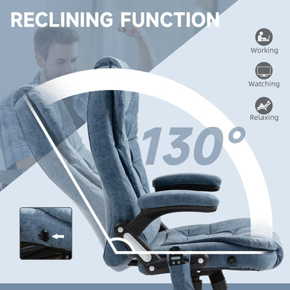 PU Leather 360Â° Swivel High Back Office Recliner with Vibration Massage, Lumbar Heating, Adjustable Height