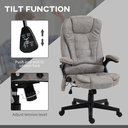 PU Leather 360Â° Swivel High Back Office Recliner with Vibration Massage, Lumbar Heating, Adjustable Height