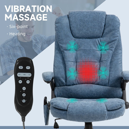 PU Leather 360Â° Swivel High Back Office Recliner with Vibration Massage, Lumbar Heating, Adjustable Height