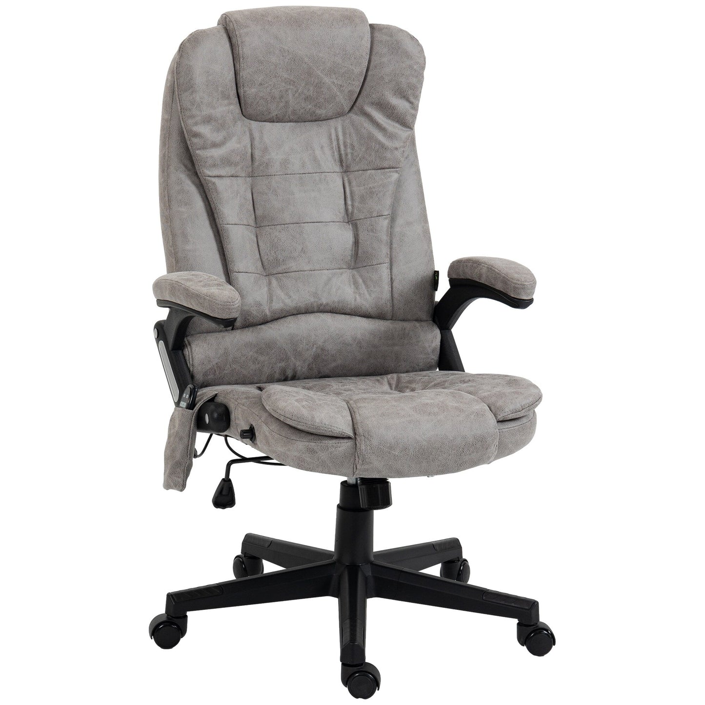 PU Leather 360Â° Swivel High Back Office Recliner with Vibration Massage, Lumbar Heating, Adjustable Height