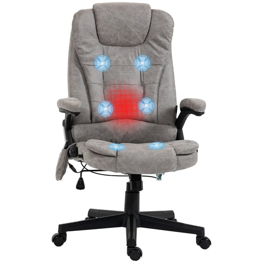 PU Leather 360Â° Swivel High Back Office Recliner with Vibration Massage, Lumbar Heating, Adjustable Height