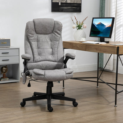 PU Leather 360Â° Swivel High Back Office Recliner with Vibration Massage, Lumbar Heating, Adjustable Height
