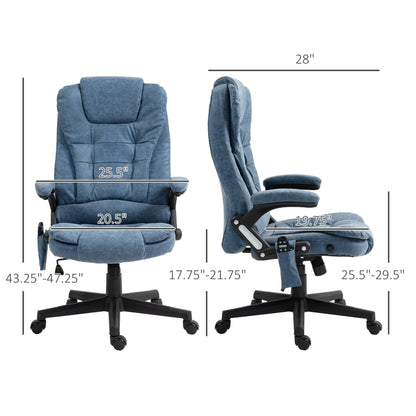 PU Leather 360Â° Swivel High Back Office Recliner with Vibration Massage, Lumbar Heating, Adjustable Height