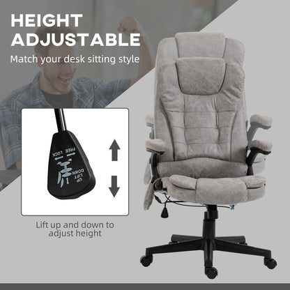 PU Leather 360Â° Swivel High Back Office Recliner with Vibration Massage, Lumbar Heating, Adjustable Height