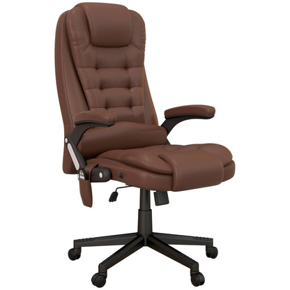 PU Leather 360Â° Swivel High Back Office Recliner with Vibration Massage, Lumbar Heating, and Adjustable Height