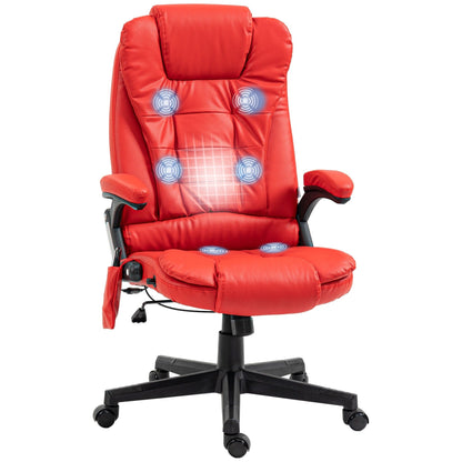 PU Leather 360Â° Swivel High Back Office Recliner with Vibration Massage, Lumbar Heating, and Adjustable Height
