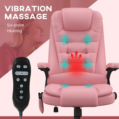 PU Leather 360Â° Swivel High Back Office Recliner with Vibration Massage, Lumbar Heating, and Adjustable Height