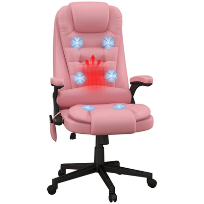 PU Leather 360Â° Swivel High Back Office Recliner with Vibration Massage, Lumbar Heating, and Adjustable Height