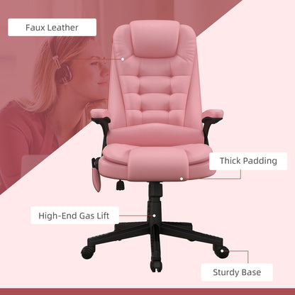 PU Leather 360Â° Swivel High Back Office Recliner with Vibration Massage, Lumbar Heating, and Adjustable Height