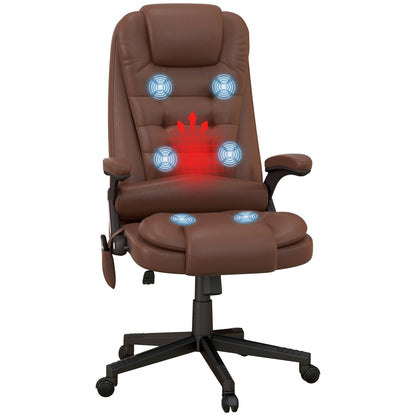 PU Leather 360Â° Swivel High Back Office Recliner with Vibration Massage, Lumbar Heating, and Adjustable Height