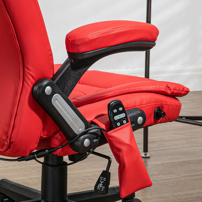 PU Leather 360Â° Swivel High Back Office Recliner with Vibration Massage, Lumbar Heating, and Adjustable Height
