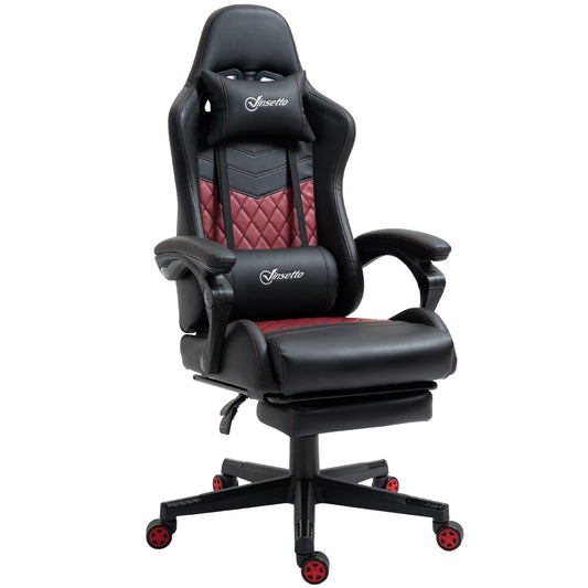 PU Leather 360Â° Swivel Racing Gaming Recliner with Footrest, Headrest, Lumbar Support, Adjustable Height