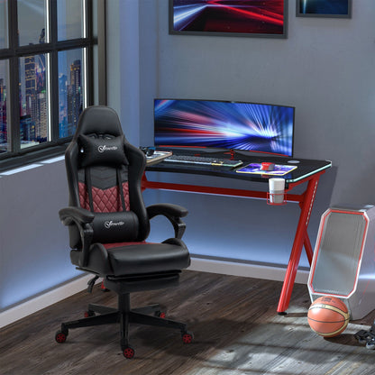 PU Leather 360Â° Swivel Racing Gaming Recliner with Footrest, Headrest, Lumbar Support, Adjustable Height