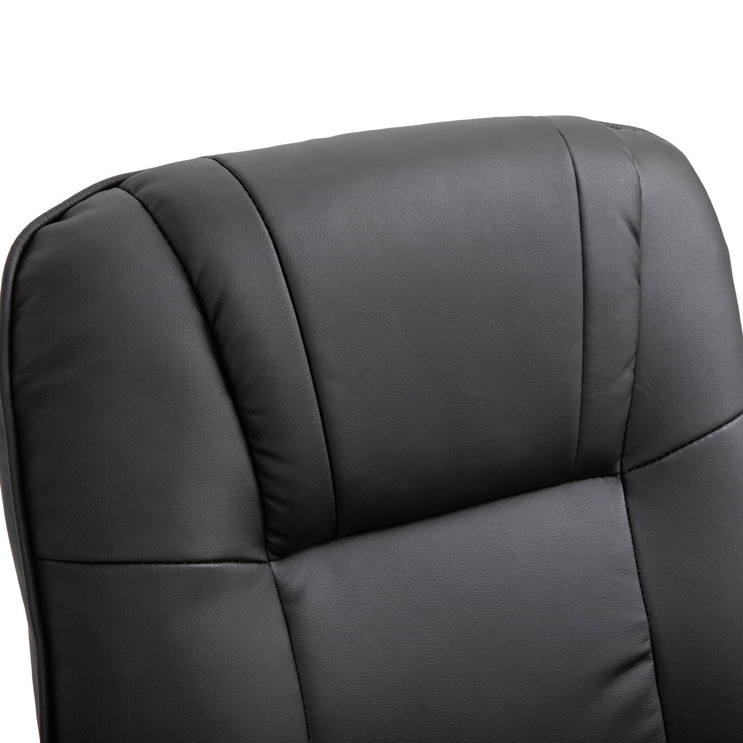 PU Leather Manual Recliner Chair Modern Lounge Chair Adjustable Swivel Armchair Chair with Wood Base and Footrest