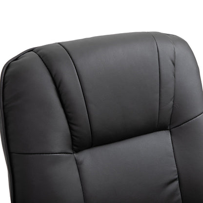 PU Leather Manual Recliner Chair Modern Lounge Chair Adjustable Swivel Armchair Chair with Wood Base and Footrest