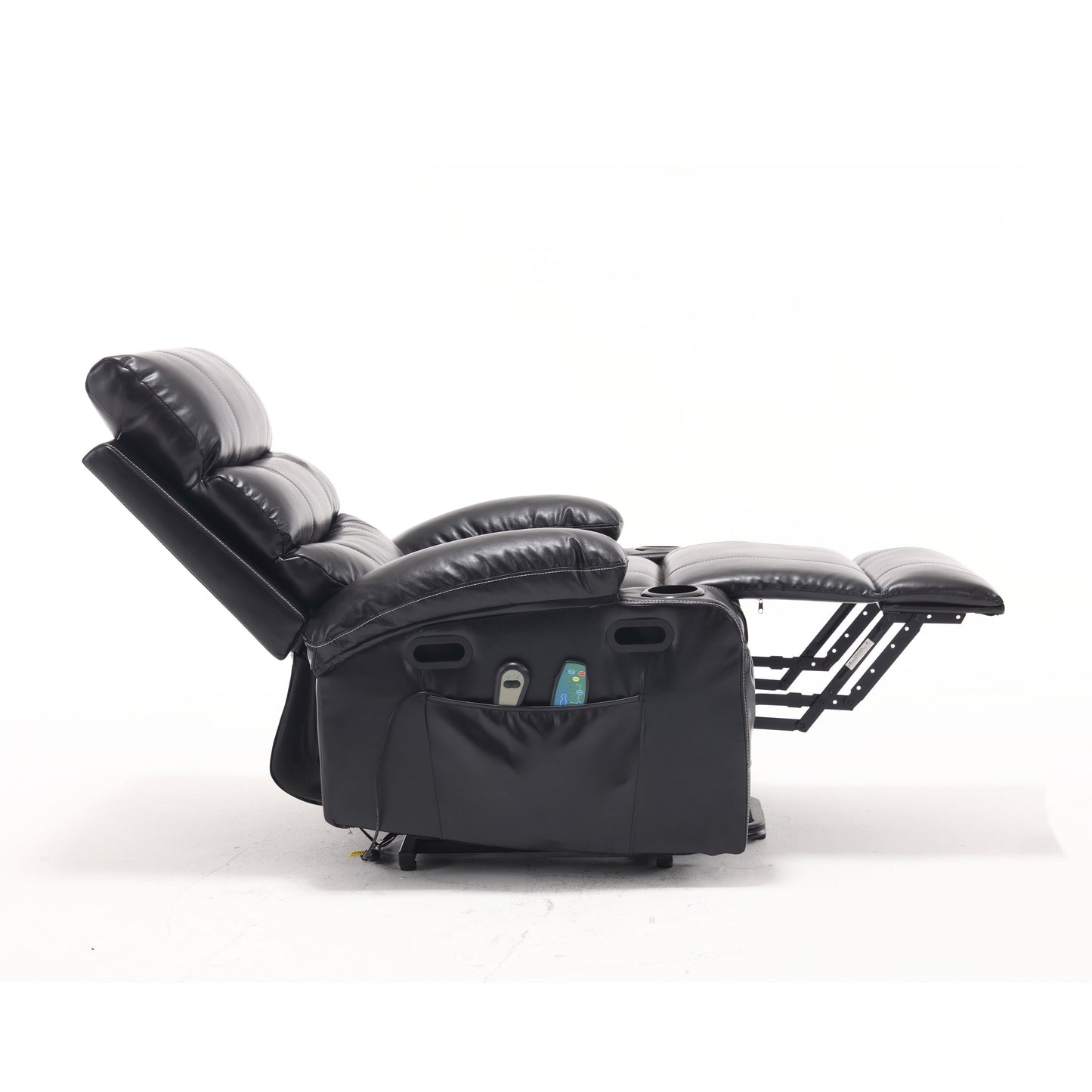 PU Leather Power Lift Recliner with Massage, Heating & Cup Holders