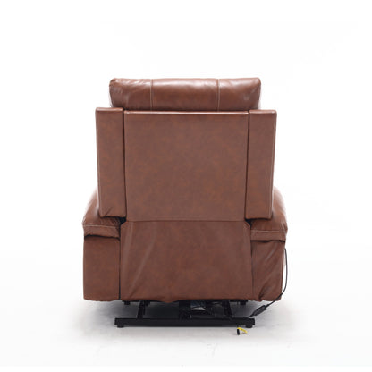 PU Leather Power Lift Recliner with Massage, Heating & Cup Holders