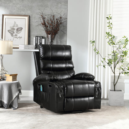 PU Leather Power Lift Recliner with Massage, Heating & Cup Holders