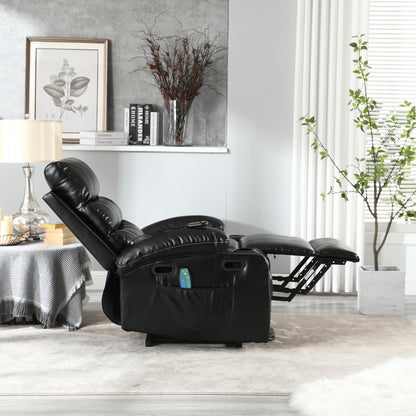 PU Leather Power Lift Recliner with Massage, Heating & Cup Holders