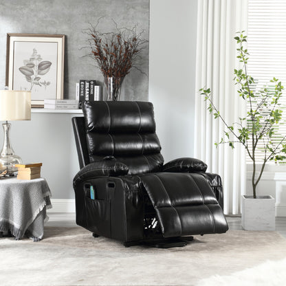 PU Leather Power Lift Recliner with Massage, Heating & Cup Holders