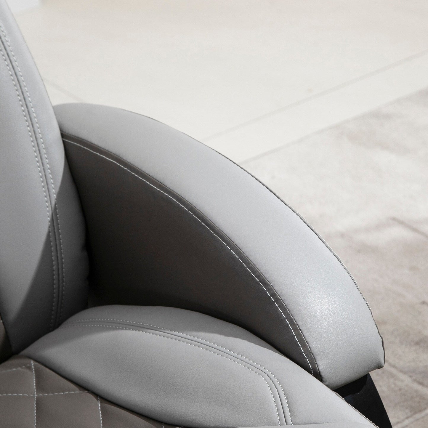 PU Leather Recliner 360Â° Swivel Armchair Upholstered Lounge Chair with Footrest and Wood Base for Living Room or RV