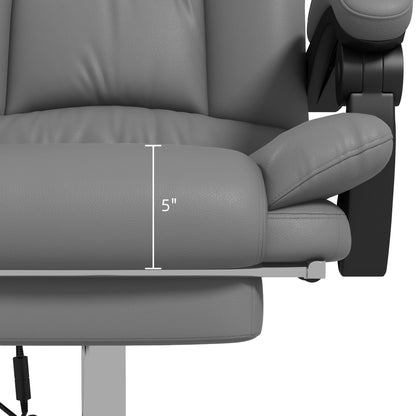PU Leather Vibration Massage Office Chair with Heating, 135 Reclining Backrest, Adjustable Footrest and Remote Control