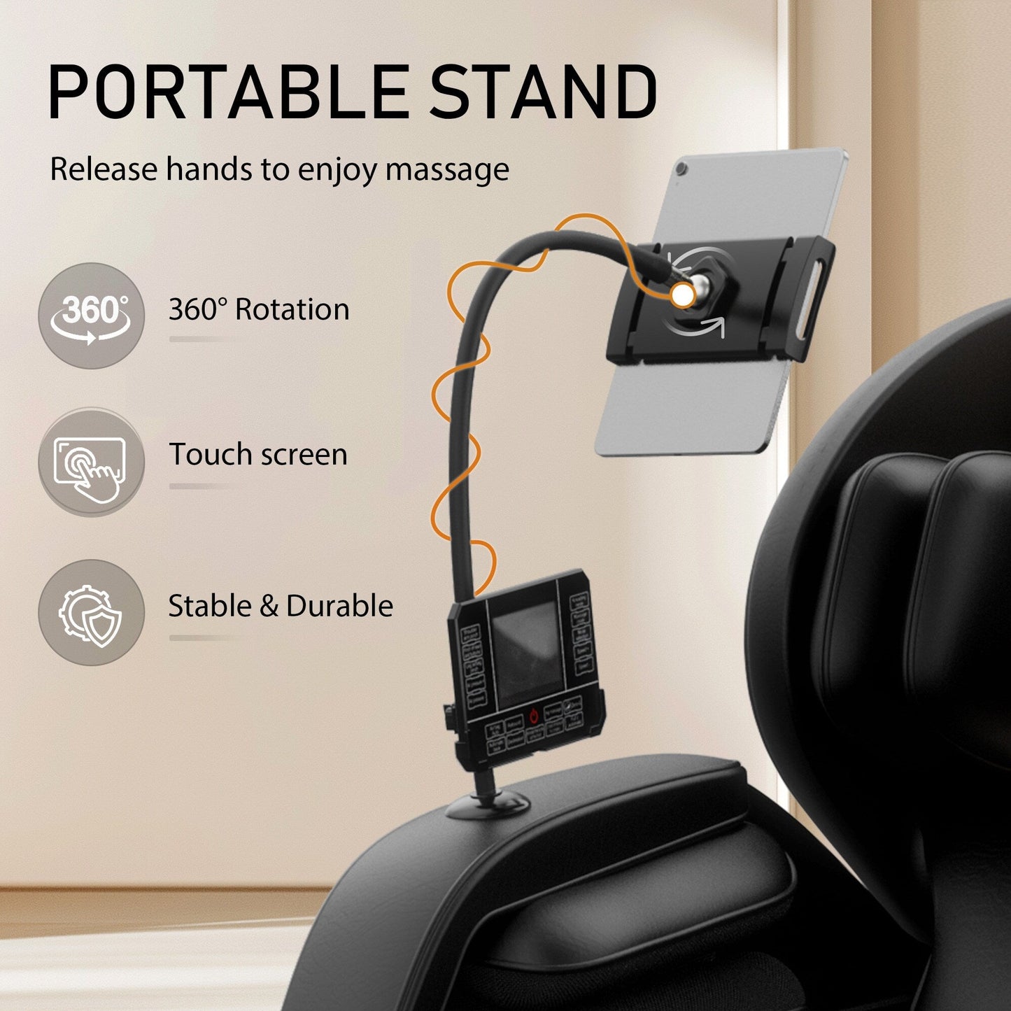 PU Leather Zero?Gravity Massage Chair with Foot Roller & Bluetooth