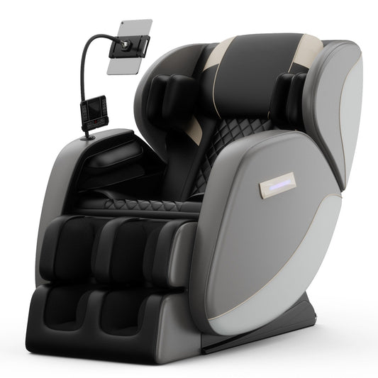 PU Leather Zero?Gravity Massage Chair with Foot Roller & Bluetooth