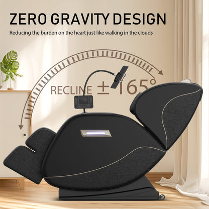 PU Leather Zero?Gravity Massage Chair with Foot Roller & Bluetooth