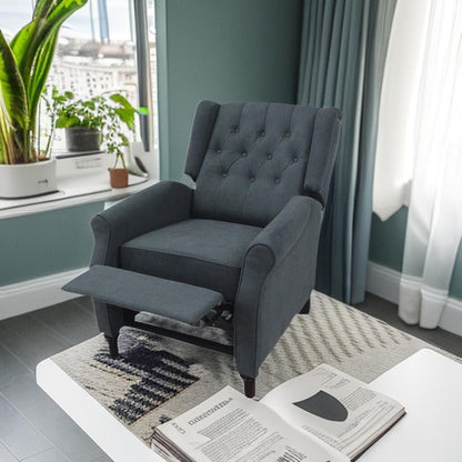 PU Push?Back Recliner Sofa Chair with Cushion & Ergonomic Design