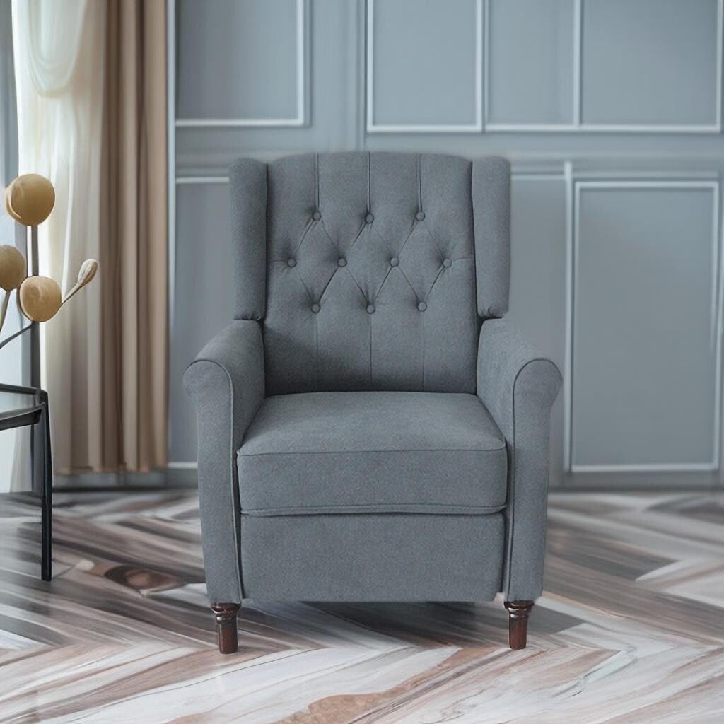 PU Push?Back Recliner Sofa Chair with Cushion & Ergonomic Design