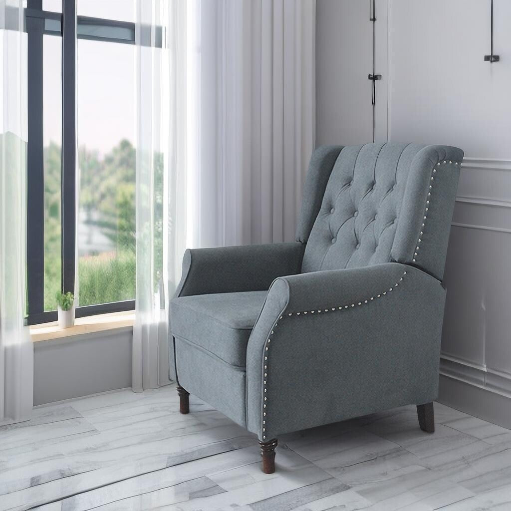 PU Push?Back Recliner Sofa Chair with Cushion & Ergonomic Design