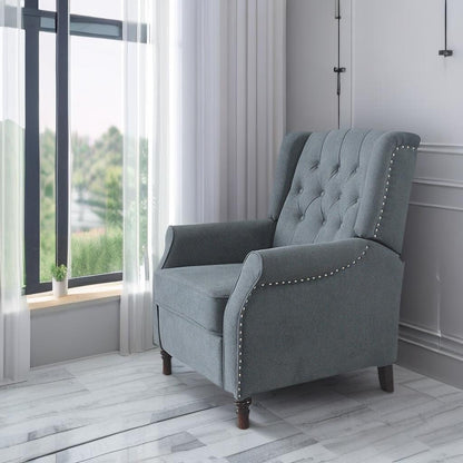 PU Push?Back Recliner Sofa Chair with Cushion & Ergonomic Design