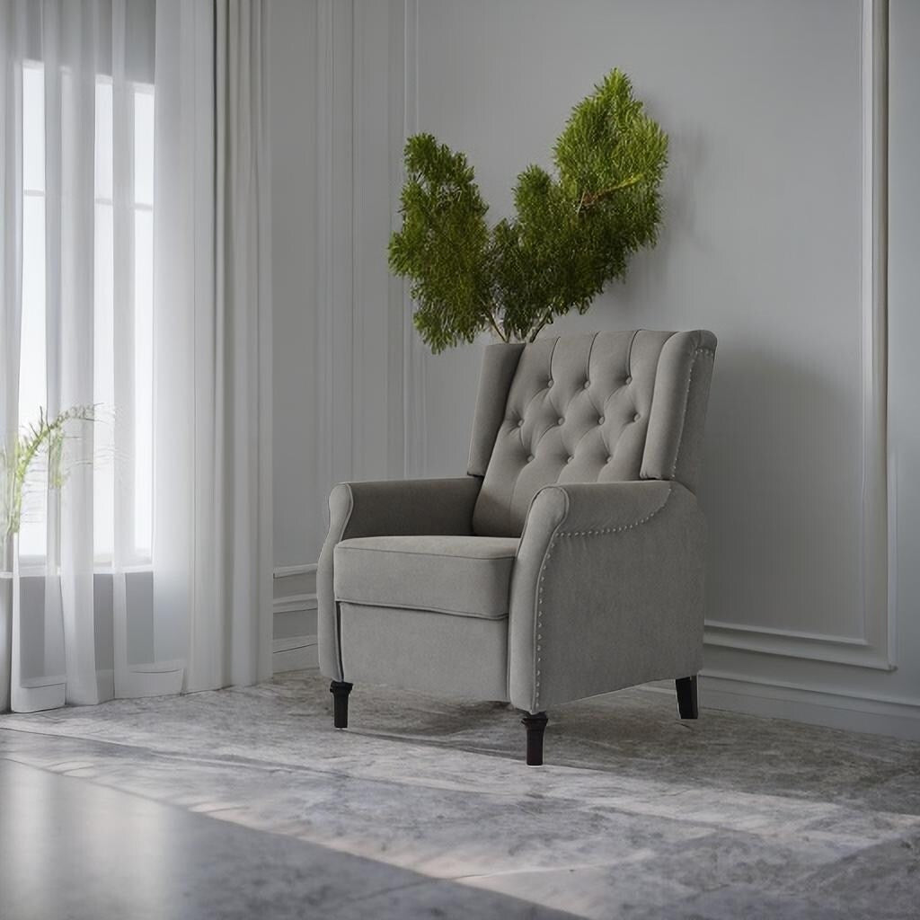 PU Push?Back Recliner Sofa Chair with Cushion & Ergonomic Design