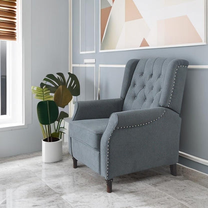 PU Push?Back Recliner Sofa Chair with Cushion & Ergonomic Design