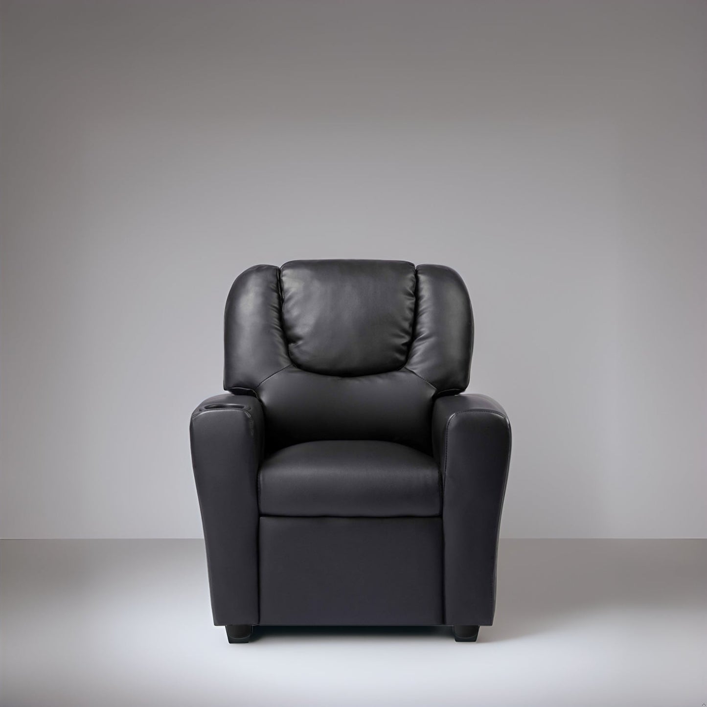 PVC Kids Recliner Chair with Push-Back Reclining Function, Cup Holder, and Comfortable Footres