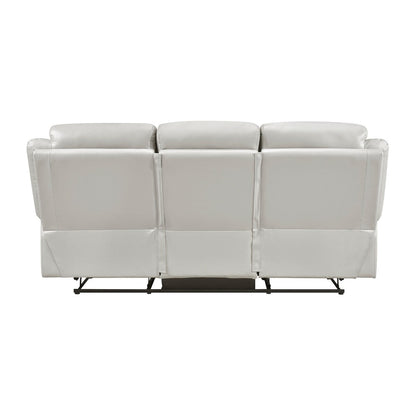 Papyrus Leather Match Manual Double Reclining Sofa