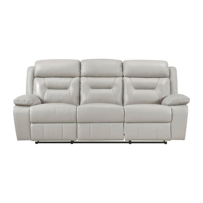 Papyrus Leather Match Manual Double Reclining Sofa
