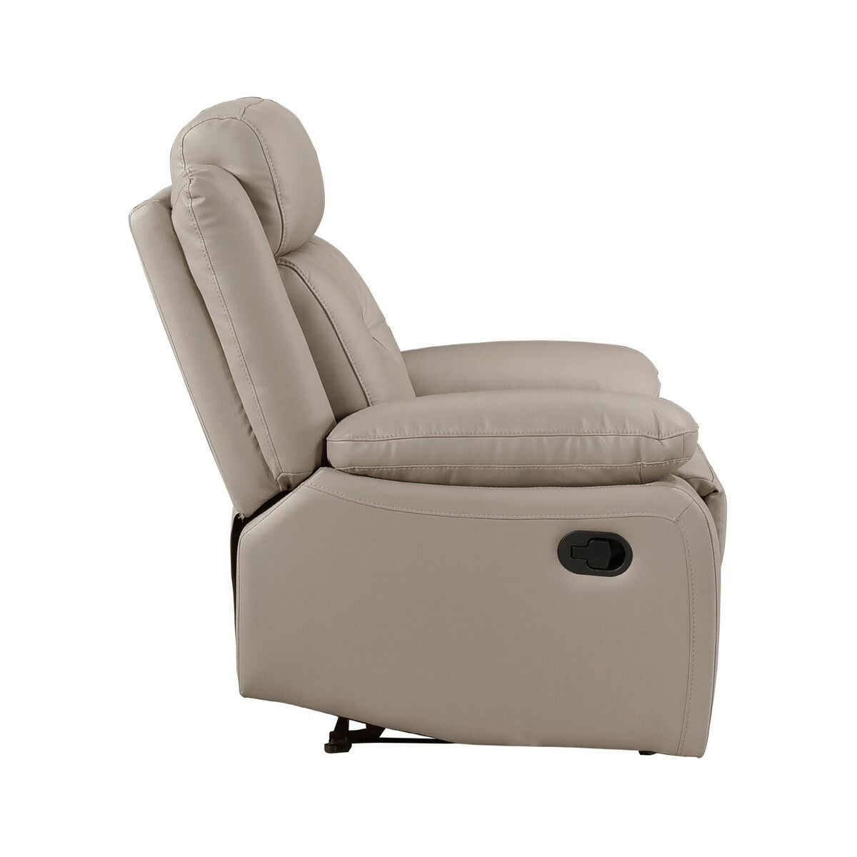 Papyrus Leather Match Manual Double Reclining Sofa