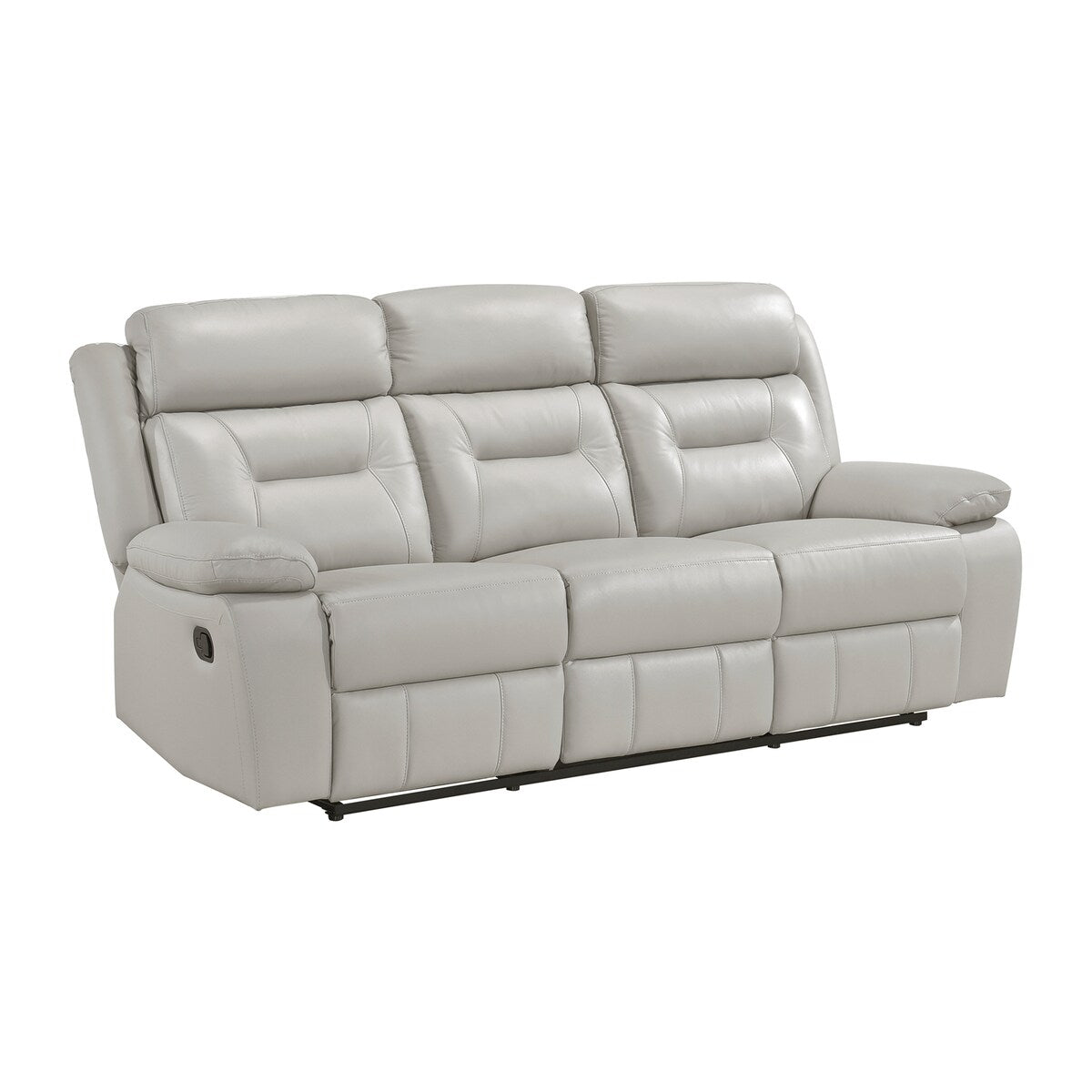 Papyrus Leather Match Manual Double Reclining Sofa