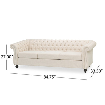Parksley Tufted Chesterfield 3-seat Sofa by Christopher Knight Home