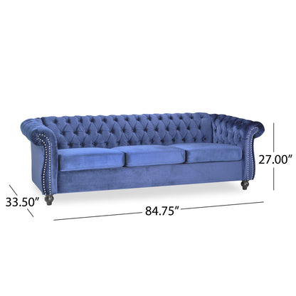 Parksley Tufted Velvet Chesterfield Sofa by Christopher Knight Home