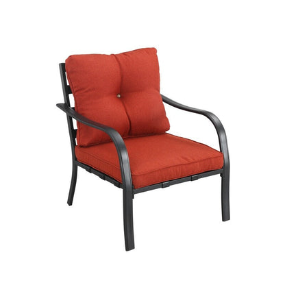 Patio Festival Curve-Arm 12-Piece Outdoor Conversation Set with Red Cushions