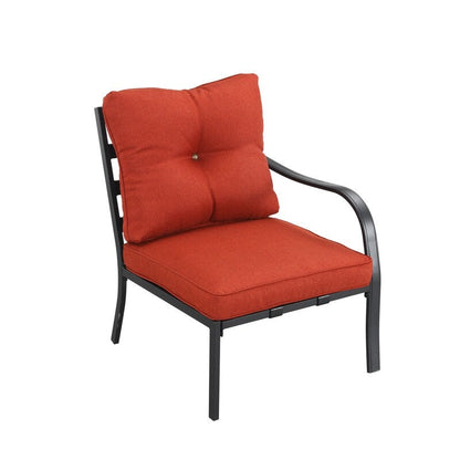 Patio Festival Curve-Arm 12-Piece Outdoor Conversation Set with Red Cushions